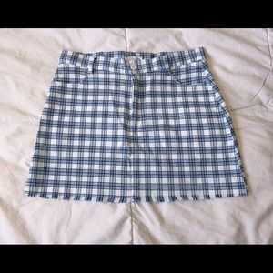 A white and blue skirt